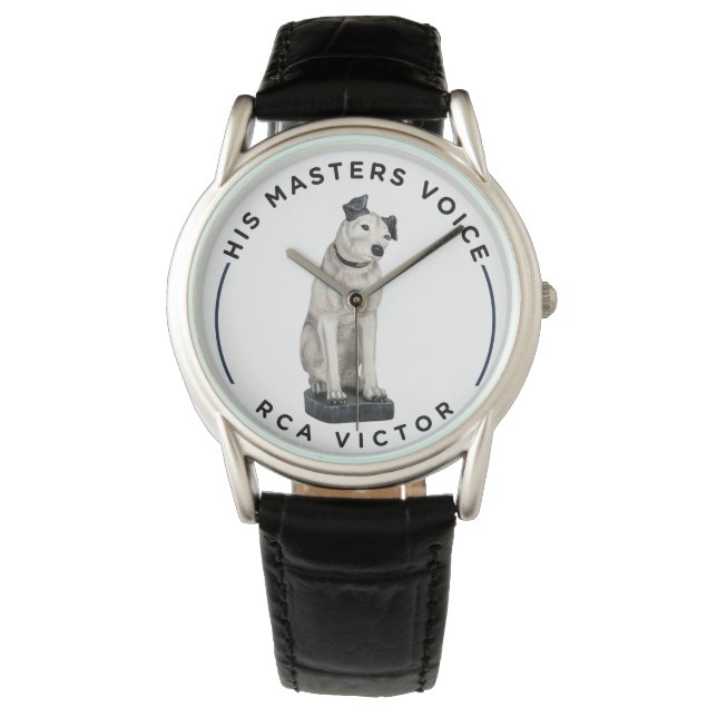 His Master's Voice Black & White SIgnature Nipper Watch (Front)