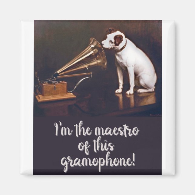 His Master's Voice Dog Humour Magnet (Front)