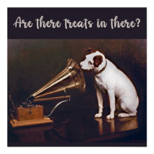 His Master's Voice Dog Humour Poster