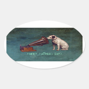 His Master's Voice Father's Day Oval Sticker