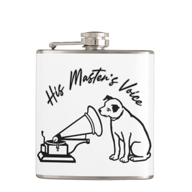 His Master's Voice Hip Flask (Front)