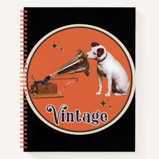 His Master's Voice Orange Vintage Notebook