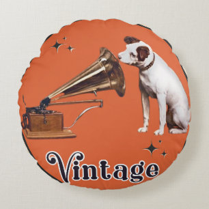 His Master's Voice RCA Victor Round Cushion