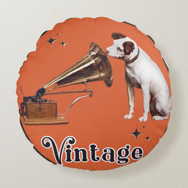 His Master's Voice RCA Victor  Round Cushion (Front)