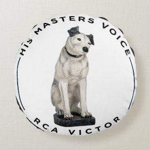 His Master's Voice Round Cushion