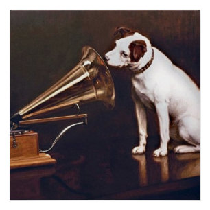 His Master's Voice Vintage Colour Poster