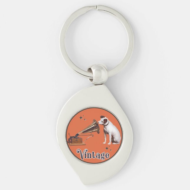 His Master's Voice Vintage Orange  Key Ring (Front)