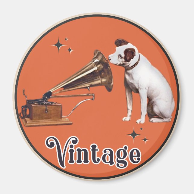 His Master's Voice Vintage Orange  Magnet (Front)