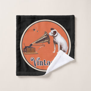 His Master's Voice Vintage Orange Wash Cloth