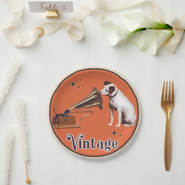His Master's Voice Vintage Paper Plate (Wedding)