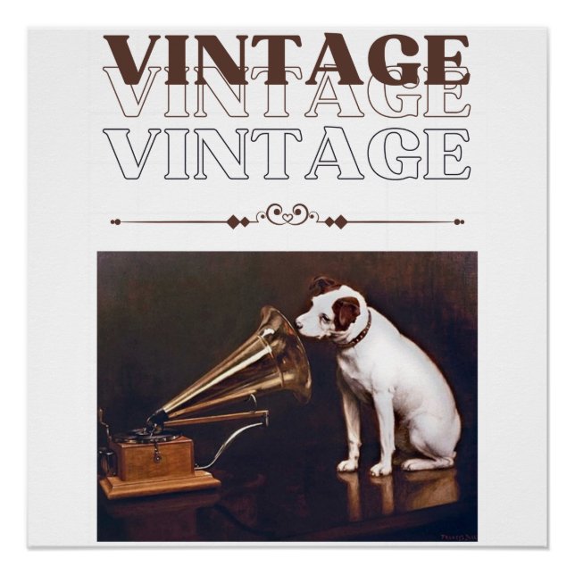 His Master's Voice Vintage Stacked  Poster (Front)