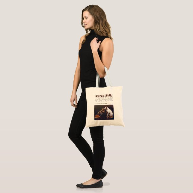 His Master's Voice Vintage Stacked Tote Bag (Front (Model))