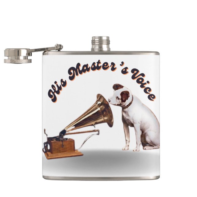 His Master's Voice Vinyl Wrapped Flask (Opened)