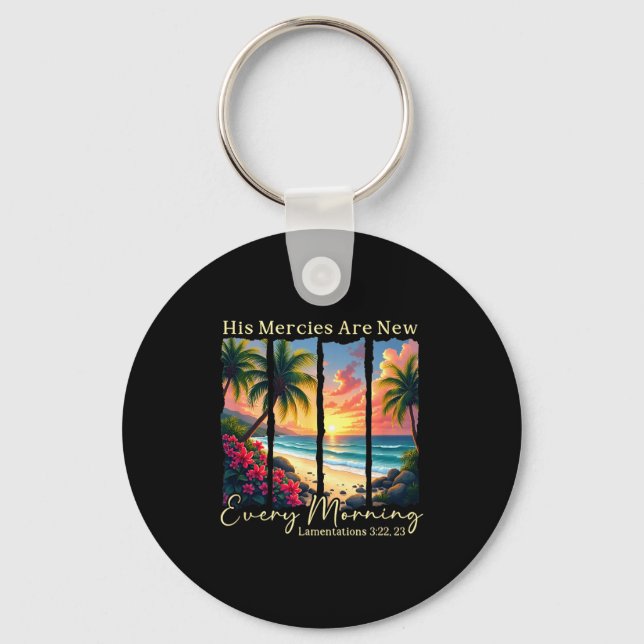 His Mercies Are New Every Morning - Bible Verse Gi Key Ring (Front)