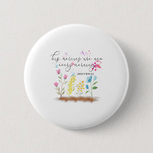 His Mercies Are New Every Morning Religious Christ 6 Cm Round Badge