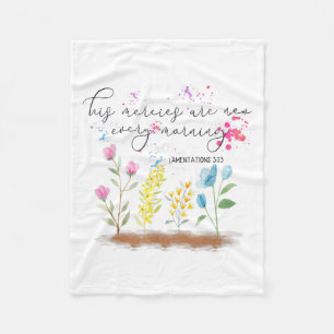 His Mercies Are New Every Morning Religious Christ Fleece Blanket