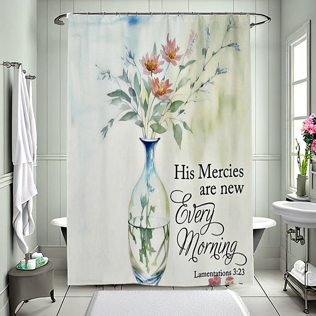 His mercies are new every morning shower curtain (Creator Uploaded)
