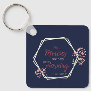 His Mercies are New Inspirational Scripture Verse Key Ring