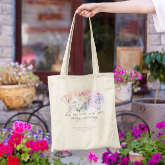 His Mercies Are New Wildflowers Bible Custom Tote Bag