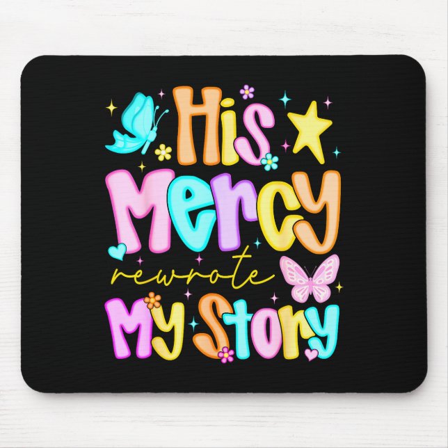 His Mercy Rewrote My Story Merry Christmas Christi Mouse Mat (Front)