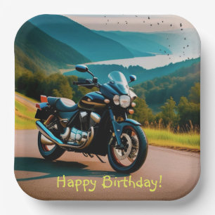 His Motorcycle Paper Plate