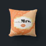His Mrs 2nd Wedding Anniversary Peach Peacock Cushion<br><div class="desc">Peach Coral Apricot Terracotta Orange Peacock Wedding Second Anniversary Pillow. You can Personalise this Beautiful Elegant Vintage Elements Peach Peacock to say anything you like or use the existing Mrs.for the Bride/wife The 2nd Anniversary is the Cotton Anniversary which symbolises the Natural Growth of all the adaptability, versatility and purity...</div>