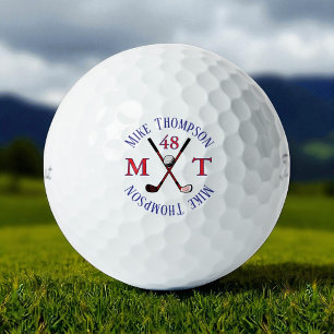 His Name, Initials and Age - monogrammed Golf Balls