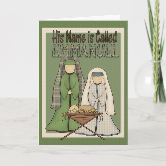 His Name is Emmanuel Christmas Greeting Card (Front)