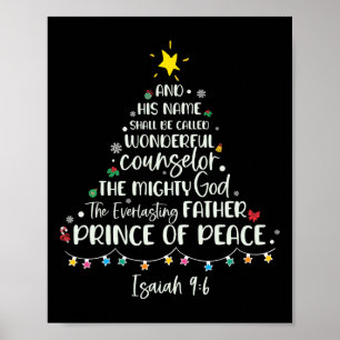 His Name Shall Be Called Isaiah 96 Christmas Tree  Poster