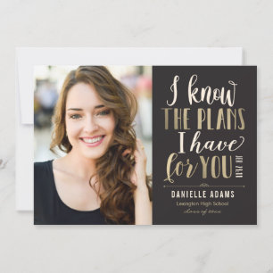 His Plans EDITABLE COLOR Graduation Announcement