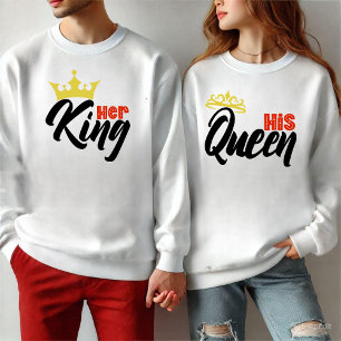 His Queen Anniversary Anniversary Typography Sweatshirt