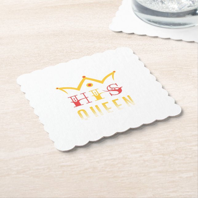 His Queen Paper Coaster (Angled)