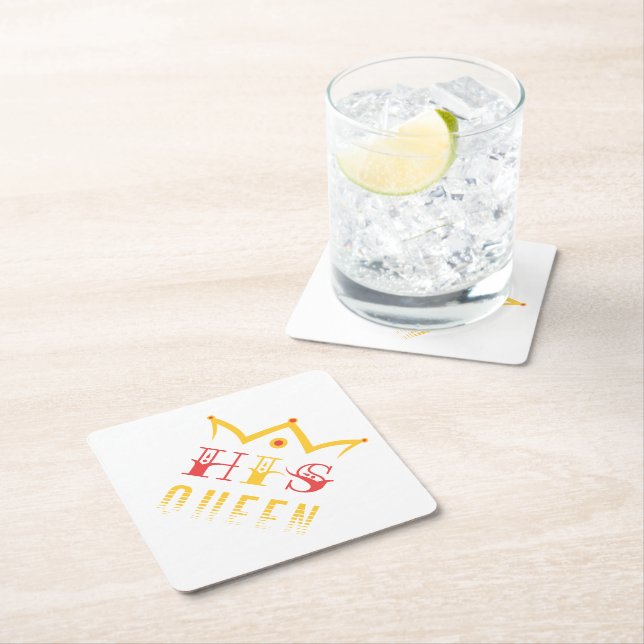 His Queen Paper Coaster (Insitu)