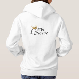 His Queen, Q on front pocket Hoodie