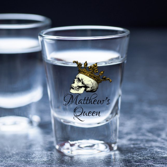His Queen Skull with Gold Crown Shot Glass (Creator Uploaded)