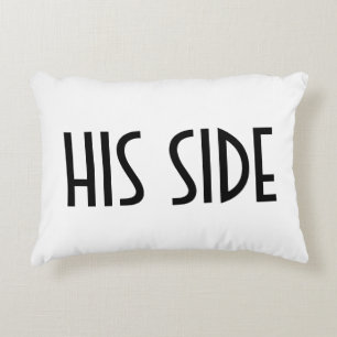 His Side of the Bed Text Decorative Cushion