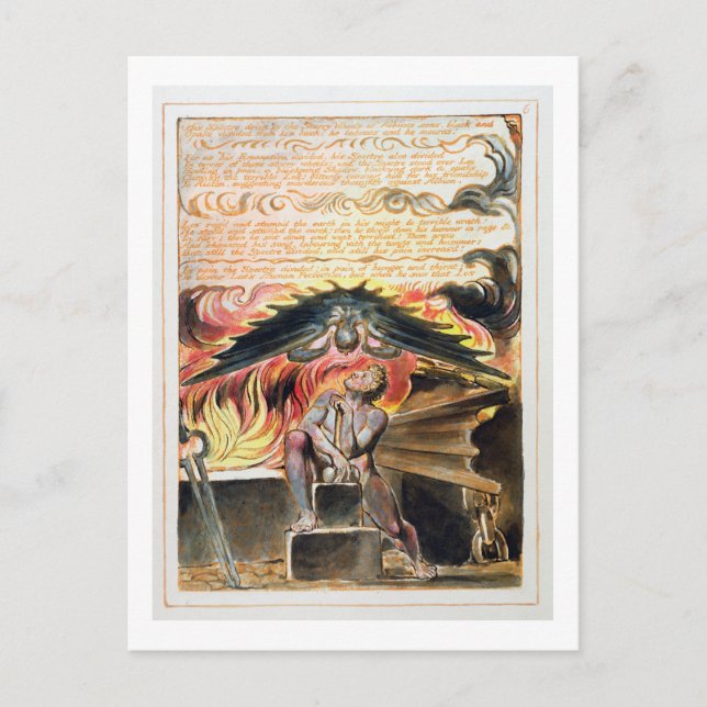 'His Spectre Driv'n...', plate 6 from 'Jerusalem', Postcard (Front)