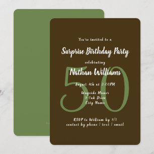 His Surprise Birthday Party Template Invitation