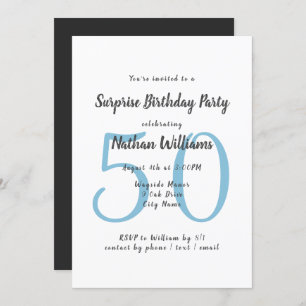 His Surprise Birthday Party Template Invitation