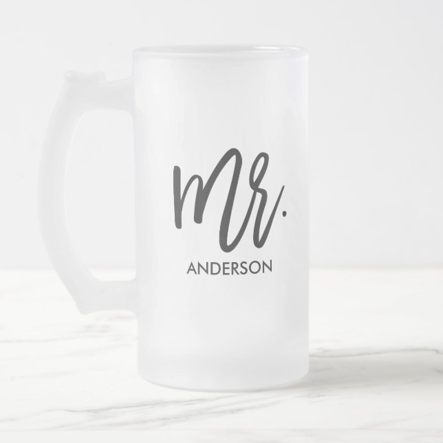 His Very Own Personalised Frosted Glass Beer Mug (Left)