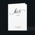His Vows Card Minimalist Script Vow Card<br><div class="desc">Write your very own vows to the love of your life with this lovely wedding vow card. Each card can be personalised with your names & wedding date. Write your heart's true love to your significant other in your own hand. Custom made just for you and your big day. Checkout...</div>