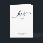 His Vows Card Minimalist Script Vow Card<br><div class="desc">Write your very own vows to the love of your life with this lovely wedding vow card. Each card can be personalised with your names & wedding date. Write your heart's true love to your significant other in your own hand. Custom made just for you and your big day. Checkout...</div>