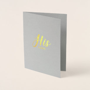 His vows - gold foil card