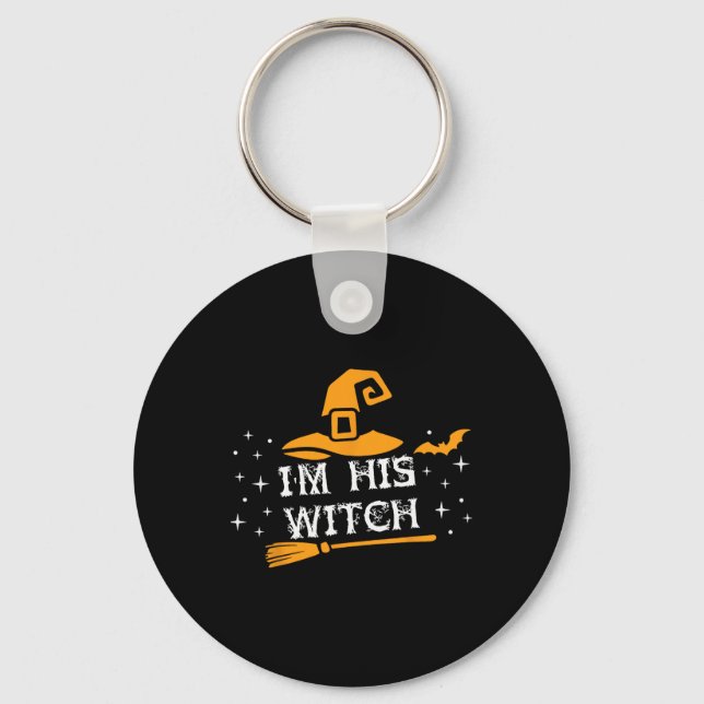 His Witch Matching Couples Halloween Costume For C Key Ring (Front)