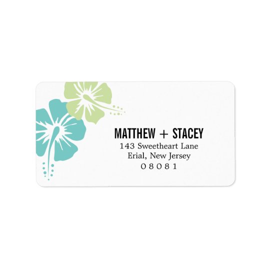 Hisbiscus Flowers Address Label