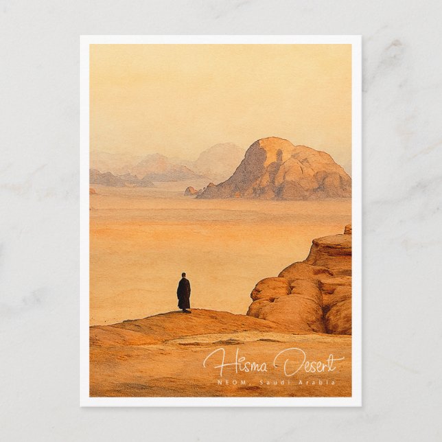 Hisma Desert NEOM Saudi Arabia Retro Travel Holiday Postcard (Front)