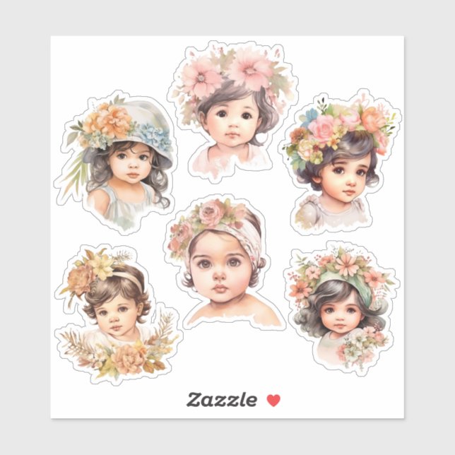 Hispanic Baby Face Florals Vintage Antique Journal (Sheet)