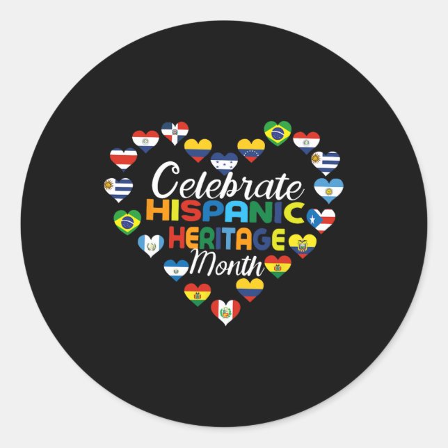 Hispanic Countries Flags Celebrate Hispanic Herita Classic Round Sticker (Front)