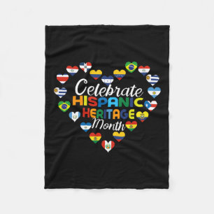 Hispanic Countries Flags Celebrate Hispanic Herita Fleece Blanket