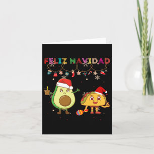 Hispanic Feliz Navidad Avocado Tacos Mexican Chris Card